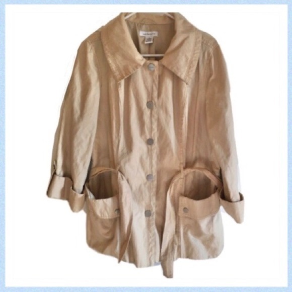 Liz Claiborne Light Tan Mid Length Coat - Picture 2 of 8